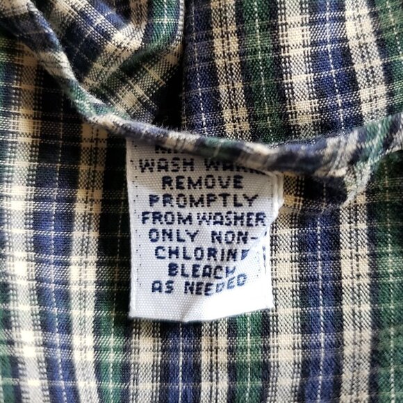 Polo Ralph Lauren - Mens Blue and Green Plaid Cotton Shirt.  Size Large - Picture 6 of 8
